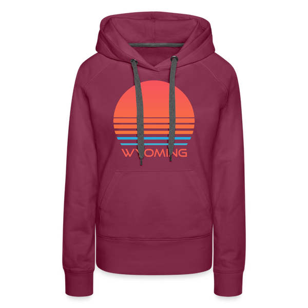 Premium Women's - Retro 80s Wyoming Hoodie - burgundy