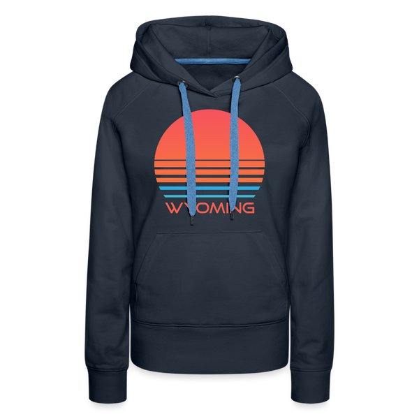 Premium Women's - Retro 80s Wyoming Hoodie - navy