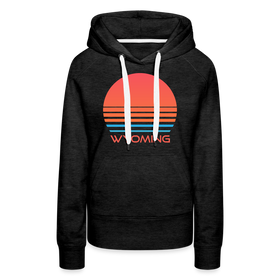 Premium Women's - Retro 80s Wyoming Hoodie - charcoal grey