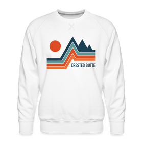 Premium Crested Butte Sweatshirt - Men's Colorado Sweatshirt - white