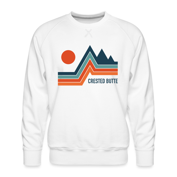 Premium Crested Butte Sweatshirt - Men's Colorado Sweatshirt - white