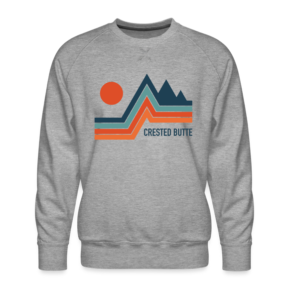 Premium Crested Butte Sweatshirt - Men's Colorado Sweatshirt - heather grey
