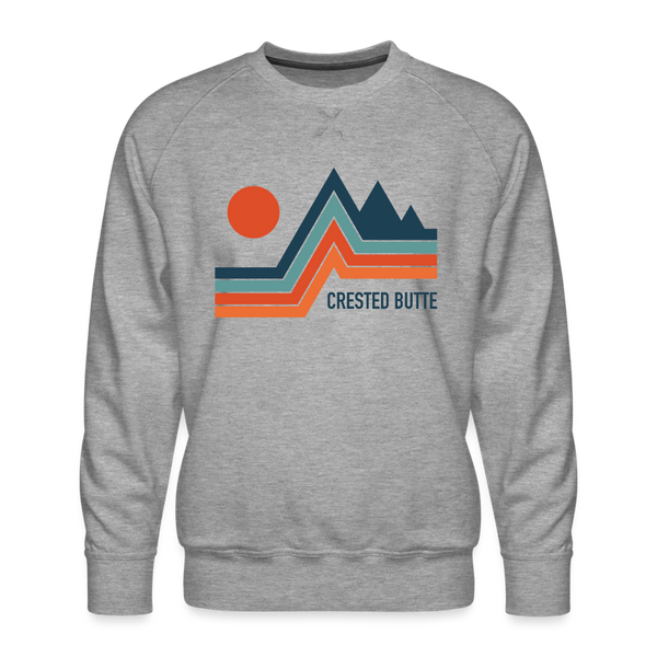Premium Crested Butte Sweatshirt - Men's Colorado Sweatshirt - heather grey