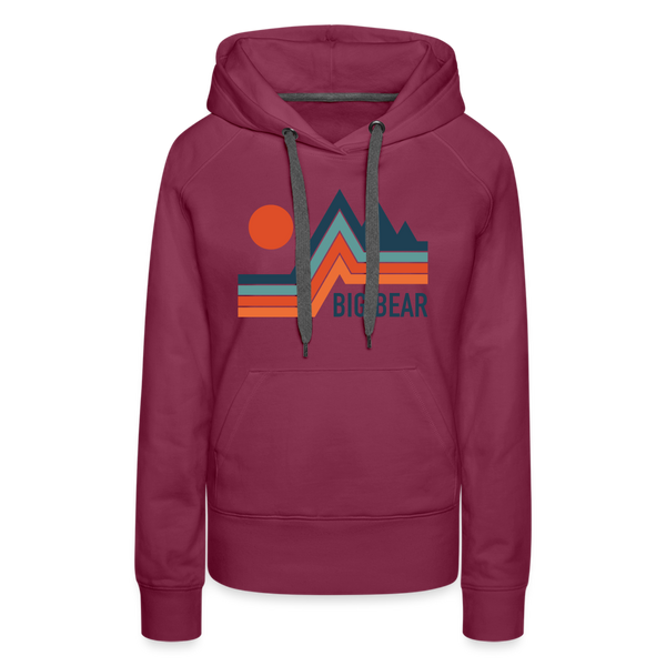 Premium Women's Big Bear, California Hoodie - burgundy