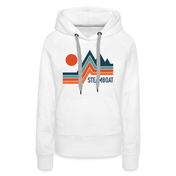Premium Women's Steamboat, Colorado Hoodie - white