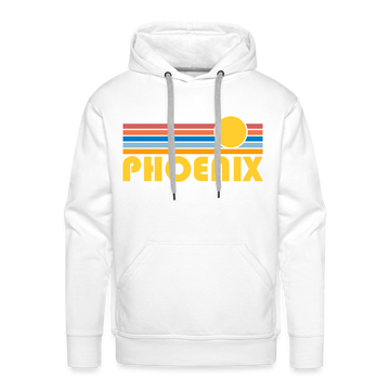 Premium Phoenix, Arizona Hoodie - Retro Sun Premium Men's Phoenix Sweatshirt / Hoodie - white