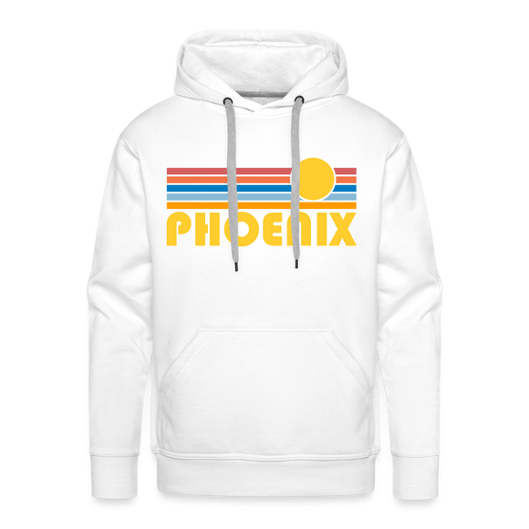 Premium Phoenix, Arizona Hoodie - Retro Sun Premium Men's Phoenix Sweatshirt / Hoodie - white