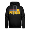 Premium Phoenix, Arizona Hoodie - Retro Sun Premium Men's Phoenix Sweatshirt / Hoodie - black