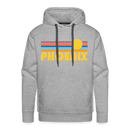 Premium Phoenix, Arizona Hoodie - Retro Sun Premium Men's Phoenix Sweatshirt / Hoodie - heather grey