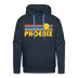 Premium Phoenix, Arizona Hoodie - Retro Sun Premium Men's Phoenix Sweatshirt / Hoodie - navy