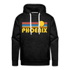 Premium Phoenix, Arizona Hoodie - Retro Sun Premium Men's Phoenix Sweatshirt / Hoodie - charcoal grey
