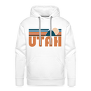 Premium Utah Hoodie - Retro Mountain Premium Men's Utah Sweatshirt / Hoodie - white