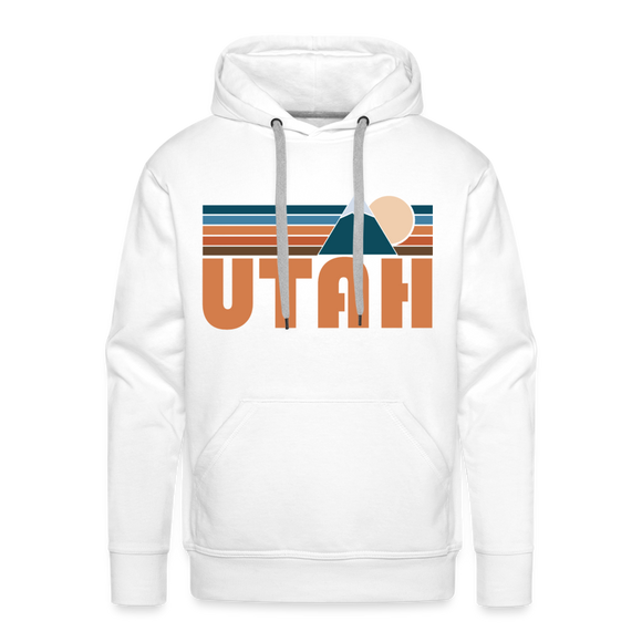 Premium Utah Hoodie - Retro Mountain Premium Men's Utah Sweatshirt / Hoodie - white