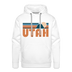 Premium Utah Hoodie - Retro Mountain Premium Men's Utah Sweatshirt / Hoodie - white