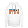 Premium Utah Hoodie - Retro Mountain Premium Men's Utah Sweatshirt / Hoodie - white