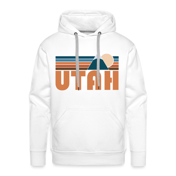 Premium Utah Hoodie - Retro Mountain Premium Men's Utah Sweatshirt / Hoodie - white