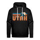Premium Utah Hoodie - Retro Mountain Premium Men's Utah Sweatshirt / Hoodie - black