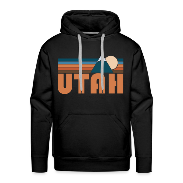 Premium Utah Hoodie - Retro Mountain Premium Men's Utah Sweatshirt / Hoodie - black