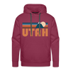 Premium Utah Hoodie - Retro Mountain Premium Men's Utah Sweatshirt / Hoodie - burgundy