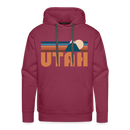 Premium Utah Hoodie - Retro Mountain Premium Men's Utah Sweatshirt / Hoodie - burgundy