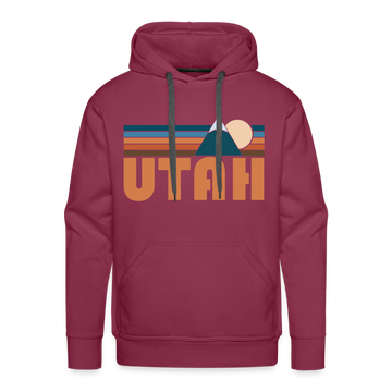 Premium Utah Hoodie - Retro Mountain Premium Men's Utah Sweatshirt / Hoodie - burgundy