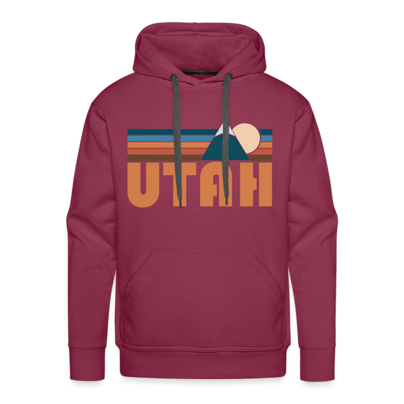 Premium Utah Hoodie - Retro Mountain Premium Men's Utah Sweatshirt / Hoodie - burgundy
