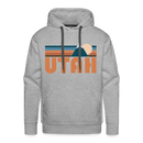 Premium Utah Hoodie - Retro Mountain Premium Men's Utah Sweatshirt / Hoodie - heather grey