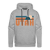 Premium Utah Hoodie - Retro Mountain Premium Men's Utah Sweatshirt / Hoodie - heather grey