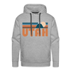 Premium Utah Hoodie - Retro Mountain Premium Men's Utah Sweatshirt / Hoodie - heather grey