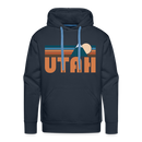 Premium Utah Hoodie - Retro Mountain Premium Men's Utah Sweatshirt / Hoodie - navy