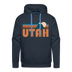 Premium Utah Hoodie - Retro Mountain Premium Men's Utah Sweatshirt / Hoodie - navy