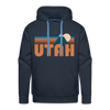 Premium Utah Hoodie - Retro Mountain Premium Men's Utah Sweatshirt / Hoodie - navy