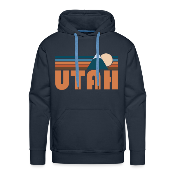 Premium Utah Hoodie - Retro Mountain Premium Men's Utah Sweatshirt / Hoodie - navy