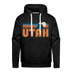 Premium Utah Hoodie - Retro Mountain Premium Men's Utah Sweatshirt / Hoodie - charcoal grey