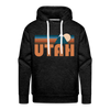 Premium Utah Hoodie - Retro Mountain Premium Men's Utah Sweatshirt / Hoodie - charcoal grey