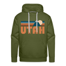 Premium Utah Hoodie - Retro Mountain Premium Men's Utah Sweatshirt / Hoodie - olive green