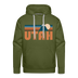 Premium Utah Hoodie - Retro Mountain Premium Men's Utah Sweatshirt / Hoodie - olive green