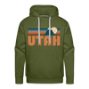Premium Utah Hoodie - Retro Mountain Premium Men's Utah Sweatshirt / Hoodie - olive green