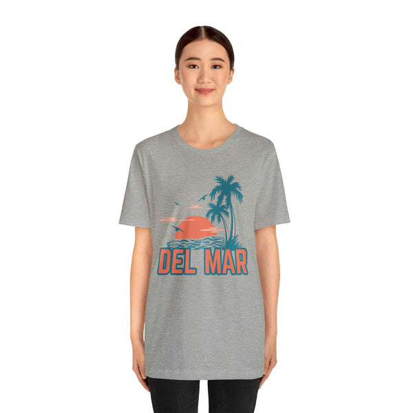 Del Mar, California T-Shirt - Retro Palm Tree & Beach Unisex Del Mar Shirt