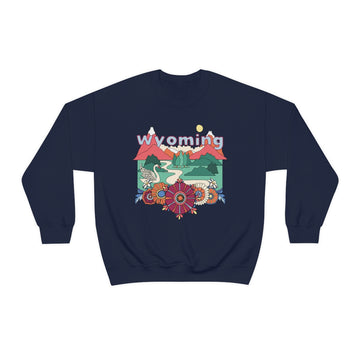 Buy navy Wyoming Sweatshirt - Boho / Hippie Unisex
