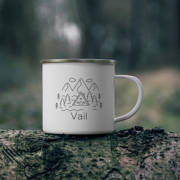 Vail, Colorado Camp Mug - Retro Enamel Camping Vail Mug