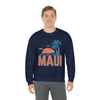 Maui, Hawaii Sweatshirt - Unisex Retro Palm Tree Crewneck Maui Sweatshirt