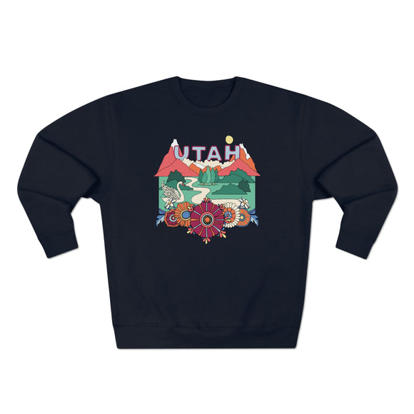 Premium Utah Crewneck Sweatshirt - Retro Unisex Sweatshirt