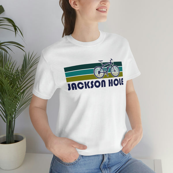 Jackson Hole T-Shirt - Retro Mountain Bike Adult Unisex Jackson Hole, Wyoming T Shirt