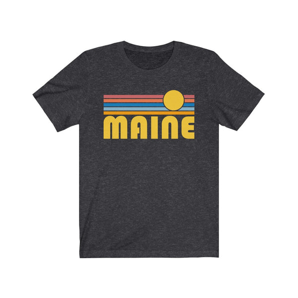 Maine T-Shirt - Retro Sunrise Adult Unisex Maine T Shirt