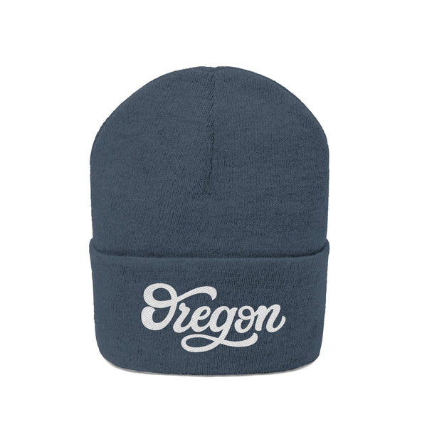 Oregon Beanie - Adult Hand Lettered Embroidered Oregon Knit Hat