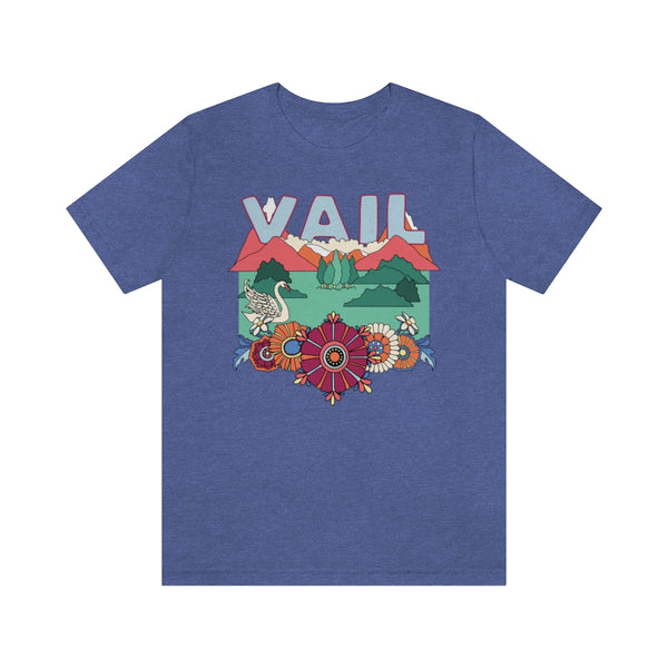 Vail T-Shirt - Retro Mountain / Hippie Style Vail, Colorado Shirt