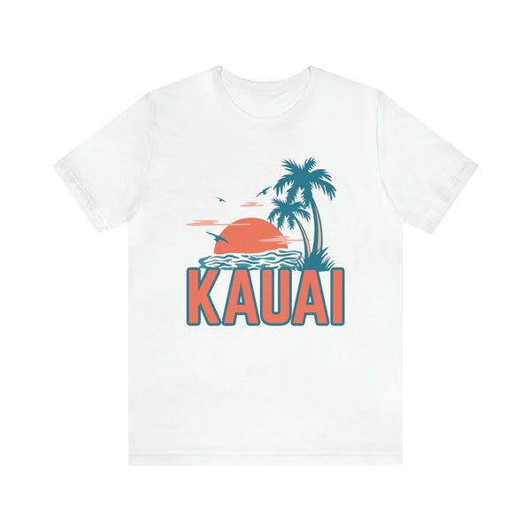 Kauai, Hawaii T-Shirt - Retro Palm Tree & Beach Unisex Kauai Shirt