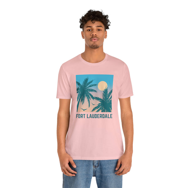 Fort Lauderdale, Florida T-Shirt - Retro Palm Tree & Beach Unisex Fort Lauderdale Shirt