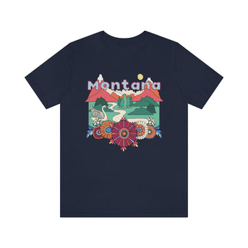 Montana T-Shirt - Retro Mountain / Hippie Style Montana Shirt